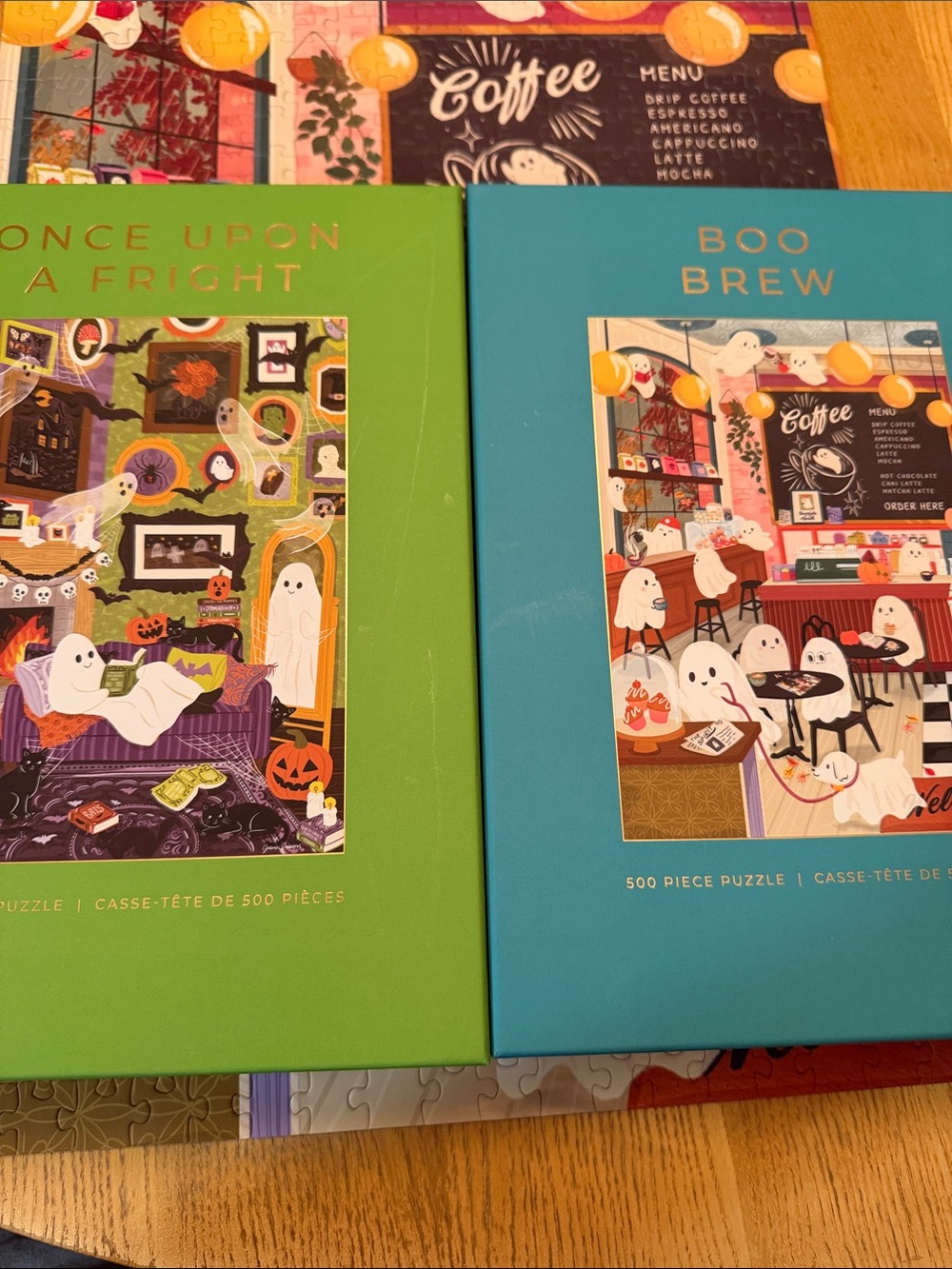 Two puzzle by Hobbry Ltd. 500ct. Boo Brew and Once Upon a Fright